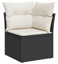 5-tlg. Garten-Sofagarnitur mit Kissen Schwarz Poly Rattan