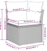 6-tlg. Garten-Sofagarnitur mit Kissen Braun Poly Rattan