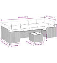 8-tlg. Garten-Sofagarnitur mit Kissen Braun Poly Rattan