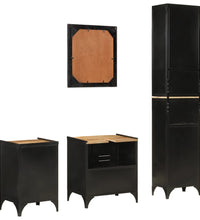 4-tlg. Badmöbel-Set Eisen und Massivholz Mango