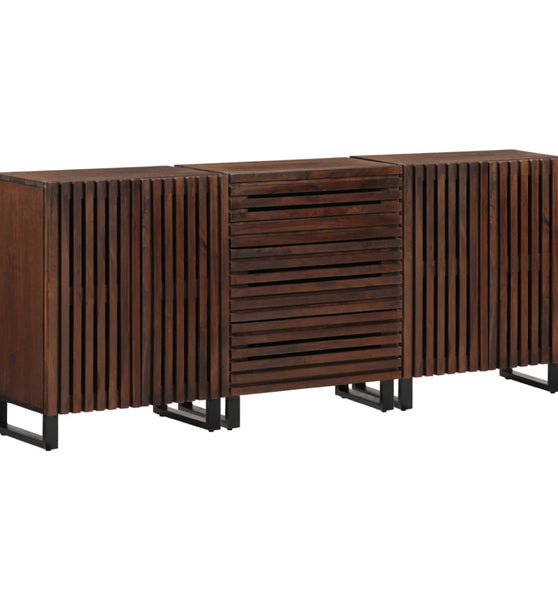 Sideboard 3 Stk. 60x34x75 cm Massivholz Mango