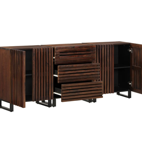 Sideboard 3 Stk. 60x34x75 cm Massivholz Mango