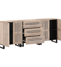 Sideboard 3 Stk. 60x34x75 cm Massivholz Mango