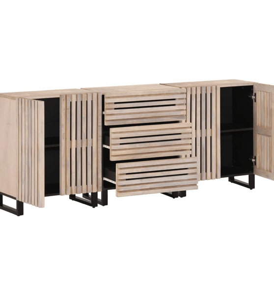 Sideboard 3 Stk. 60x34x75 cm Massivholz Mango