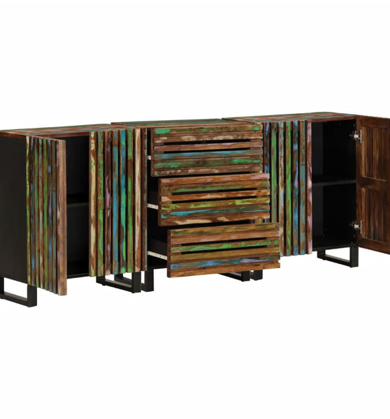 Sideboard 3 Stk. 60x34x75 cm Massivholz Akazie