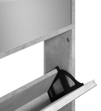 Schuhschrank mit Spiegel 4 Fächer Betongrau 63x17x134 cm