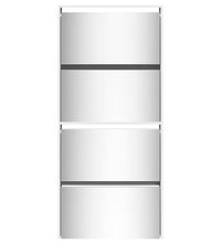 Schuhschrank mit Spiegel 4 Fächer Hochglanz-Weiß 63x17x134 cm