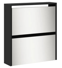 Schuhschrank mit Spiegel 5 Fächer Schwarz 63x17x169,5 cm