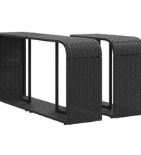 10-tlg. Garten-Sofagarnitur mit Kissen Schwarz Poly Rattan