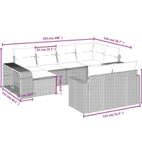 10-tlg. Garten-Sofagarnitur mit Kissen Schwarz Poly Rattan