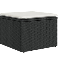 10-tlg. Garten-Sofagarnitur mit Kissen Schwarz Poly Rattan