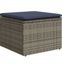 10-tlg. Garten-Sofagarnitur mit Kissen Grau Poly Rattan