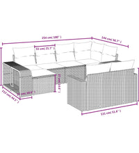 10-tlg. Garten-Sofagarnitur mit Kissen Braun Poly Rattan