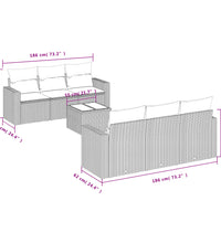 7-tlg. Garten-Sofagarnitur mit Kissen Beige Poly Rattan