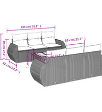 7-tlg. Garten-Sofagarnitur mit Kissen Beige Poly Rattan