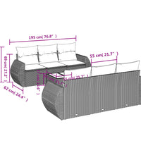 7-tlg. Garten-Sofagarnitur mit Kissen Beige Poly Rattan