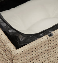10-tlg. Garten-Sofagarnitur mit Kissen Beige Poly Rattan