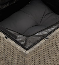 10-tlg. Garten-Sofagarnitur mit Kissen Grau Poly Rattan