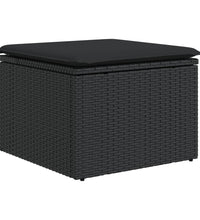 10-tlg. Garten-Sofagarnitur mit Kissen Schwarz Poly Rattan