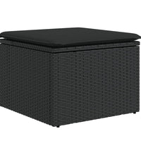 10-tlg. Garten-Sofagarnitur mit Kissen Schwarz Poly Rattan