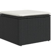 10-tlg. Garten-Sofagarnitur mit Kissen Schwarz Poly Rattan