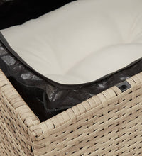 10-tlg. Garten-Sofagarnitur mit Kissen Beige Poly Rattan