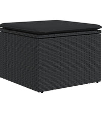 10-tlg. Garten-Sofagarnitur mit Kissen Schwarz Poly Rattan