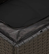 10-tlg. Garten-Sofagarnitur mit Kissen Schwarz Poly Rattan