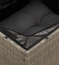 10-tlg. Garten-Sofagarnitur mit Kissen Grau Poly Rattan