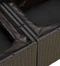 10-tlg. Garten-Sofagarnitur mit Kissen Schwarz Poly Rattan