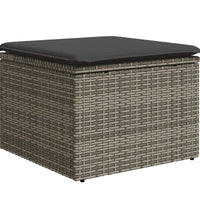 10-tlg. Garten-Sofagarnitur mit Kissen Grau Poly Rattan