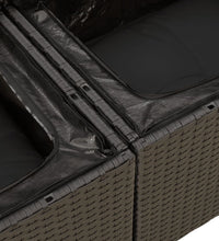 10-tlg. Garten-Sofagarnitur mit Kissen Schwarz Poly Rattan