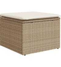 10-tlg. Garten-Sofagarnitur mit Kissen Beige Poly Rattan