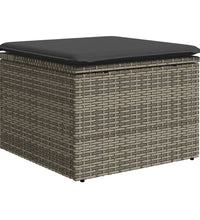 10-tlg. Garten-Sofagarnitur mit Kissen Grau Poly Rattan