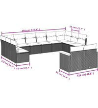 7-tlg. Garten-Sofagarnitur mit Kissen Beige Poly Rattan