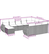 11-tlg. Garten-Sofagarnitur mit Kissen Beige Poly Rattan