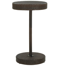 3-tlg. Gartenbar-Set mit Kissen Braun Poly Rattan