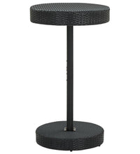 3-tlg. Gartenbar-Set mit Kissen Schwarz Poly Rattan