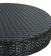 3-tlg. Gartenbar-Set mit Kissen Schwarz Poly Rattan