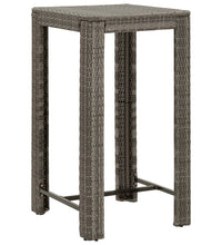 5-tlg. Gartenbar-Set mit Kissen Grau Poly Rattan