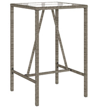 3-tlg. Gartenbar-Set mit Kissen Grau Poly Rattan