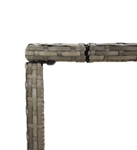 7-tlg. Gartenbar-Set mit Kissen Grau Poly Rattan