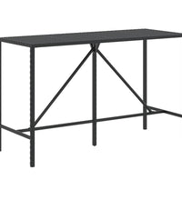 9-tlg. Gartenbar-Set mit Kissen Schwarz Poly Rattan