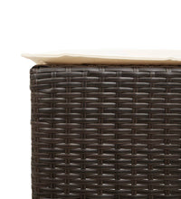 5-tlg. Gartenbar-Set mit Kissen Braun Poly Rattan