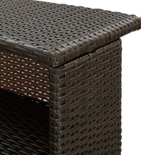 5-tlg. Gartenbar-Set mit Kissen Braun Poly Rattan