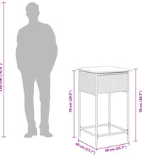 5-tlg. Gartenbar-Set mit Kissen Braun Poly Rattan