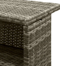 3-tlg. Gartenbar-Set mit Kissen Grau Poly Rattan