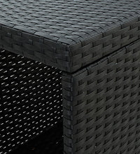 3-tlg. Gartenbar-Set mit Kissen Schwarz Poly Rattan