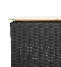 5-tlg. Gartenbar-Set mit Kissen Schwarz Poly Rattan