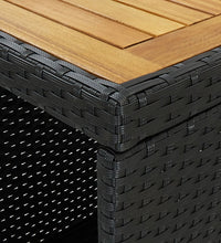 5-tlg. Gartenbar-Set mit Kissen Schwarz Poly Rattan